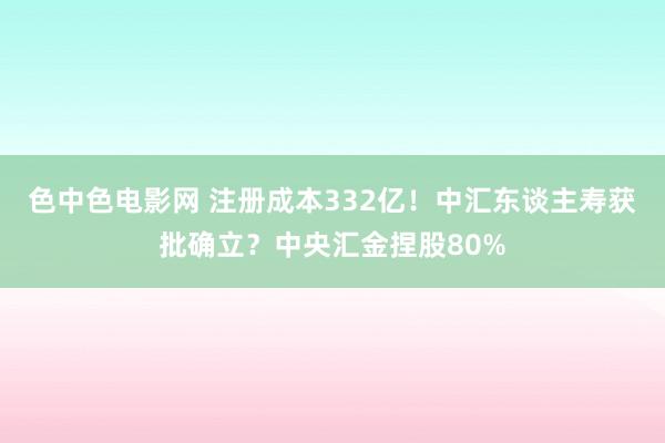 色中色电影网 注册成本332亿！中汇东谈主寿获批确立？中央汇金捏股80%