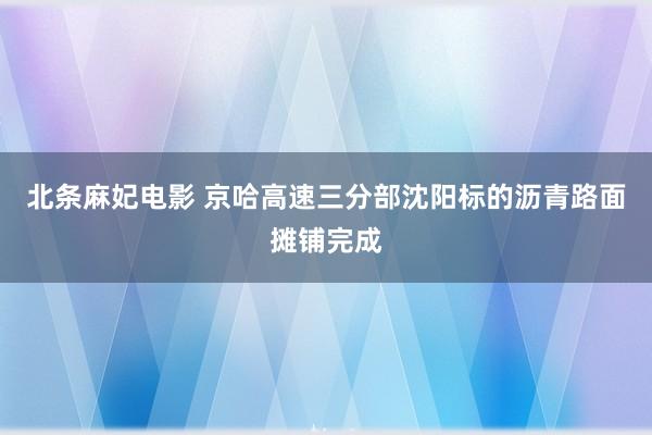 北条麻妃电影 京哈高速三分部沈阳标的沥青路面摊铺完成