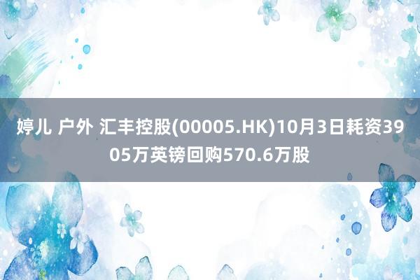 婷儿 户外 汇丰控股(00005.HK)10月3日耗资3905万英镑回购570.6万股