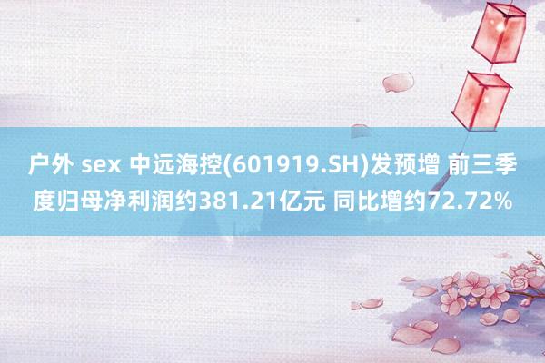 户外 sex 中远海控(601919.SH)发预增 前三季度归母净利润约381.21亿元 同比增约72.72%