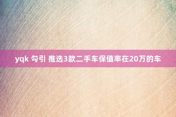 yqk 勾引 推选3款二手车保值率在20万的车