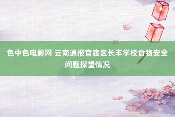 色中色电影网 云南通报官渡区长丰学校食物安全问题探望情况