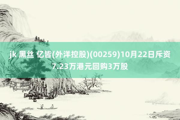 jk 黑丝 亿皆(外洋控股)(00259)10月22日斥资7.23万港元回购3万股