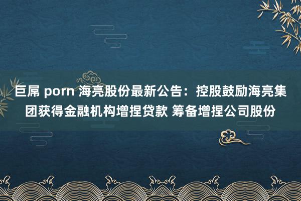 巨屌 porn 海亮股份最新公告：控股鼓励海亮集团获得金融机构增捏贷款 筹备增捏公司股份