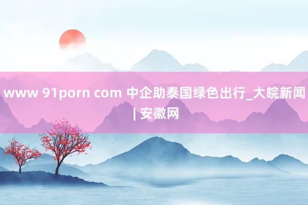 www 91porn com 中企助泰国绿色出行_大皖新闻 | 安徽网