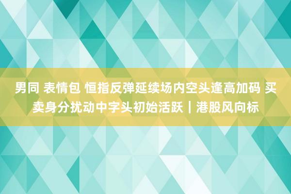 男同 表情包 恒指反弹延续场内空头逢高加码 买卖身分扰动中字头初始活跃｜港股风向标