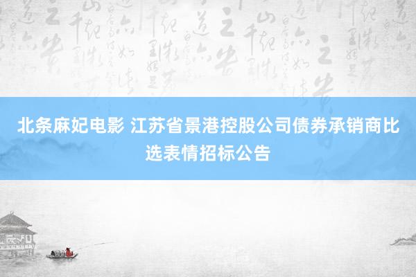 北条麻妃电影 江苏省景港控股公司债券承销商比选表情招标公告