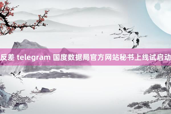 反差 telegram 国度数据局官方网站秘书上线试启动