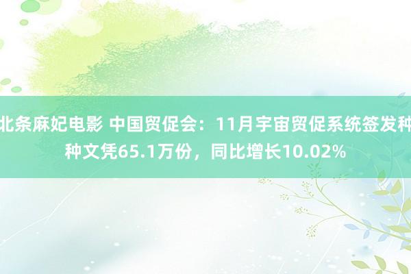 北条麻妃电影 中国贸促会：11月宇宙贸促系统签发种种文凭65.1万份，同比增长10.02%