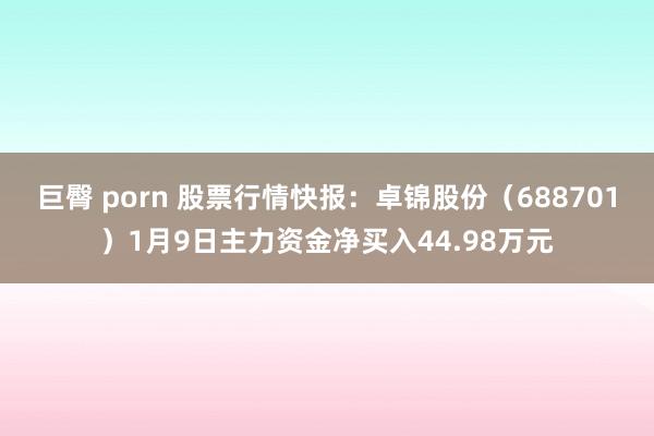 巨臀 porn 股票行情快报：卓锦股份（688701）1月9日主力资金净买入44.98万元